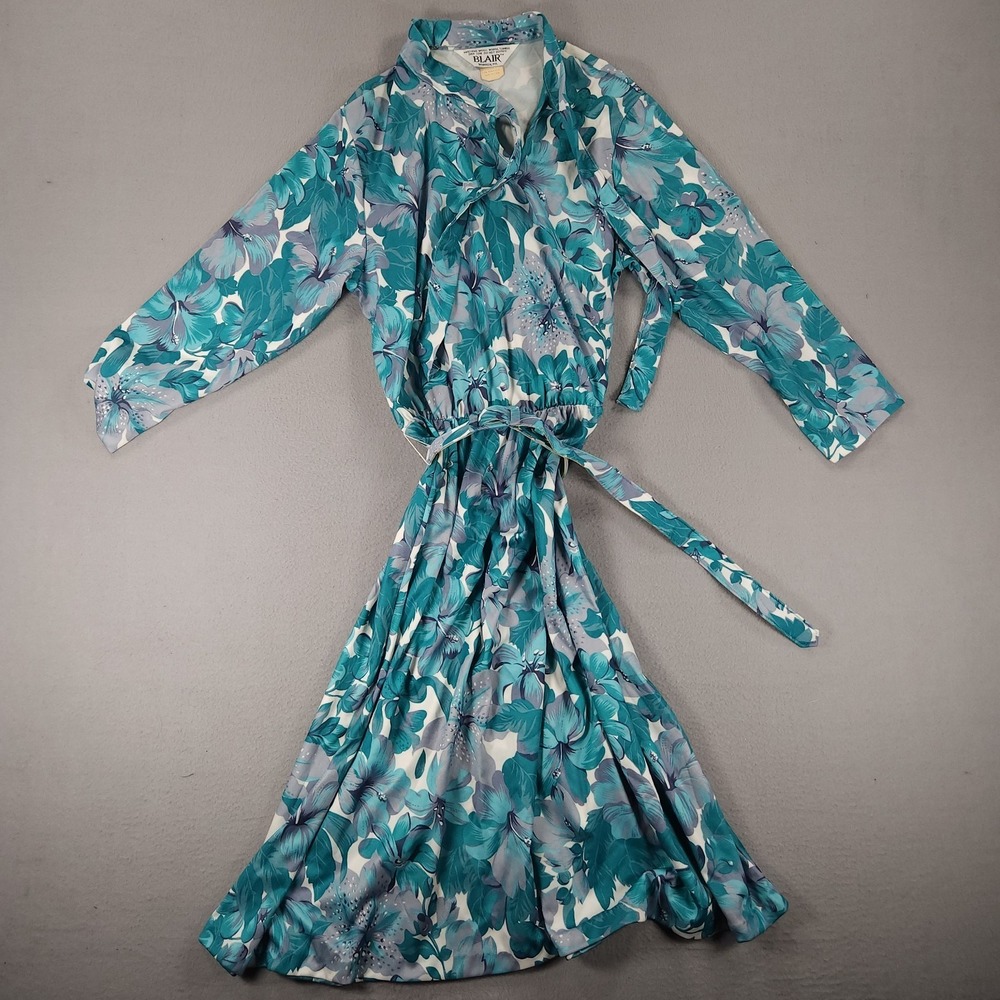 Vintage Blair Maxi Dress Blue Floral Flowy Women's Size 8P